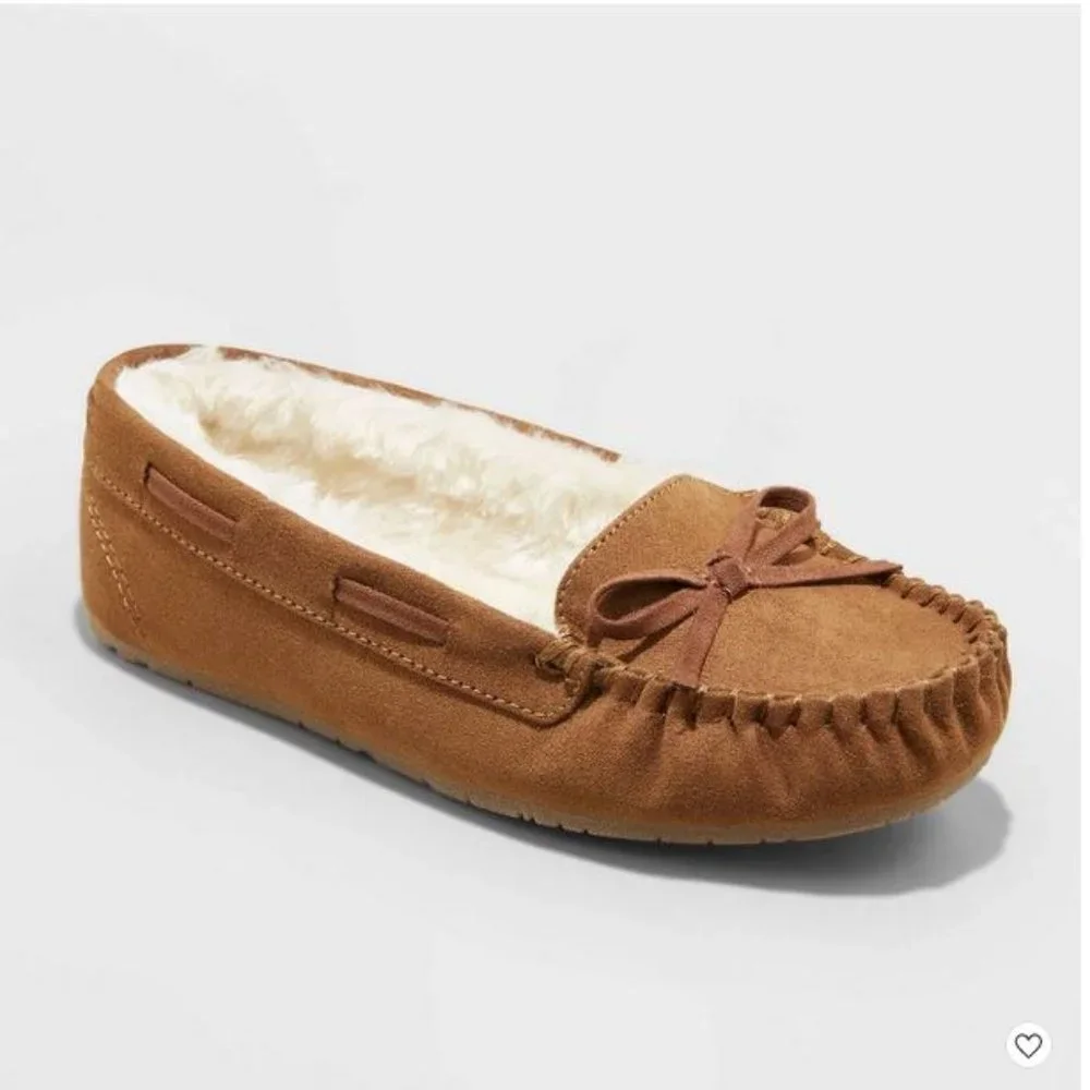 Girls' Cadi Moccasin Slippers Dark Chestnut - Cat & Jack™